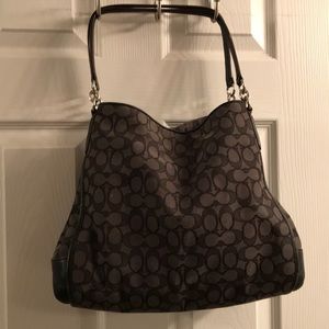 Coach black and gray purse